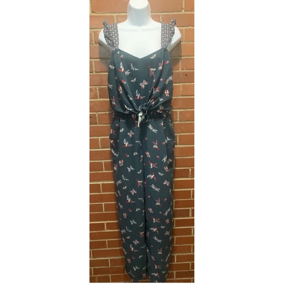 Matilda Jane Pants - Women's Matilda Jane Evergreen Dream Jumpsuit Romper Tank Green Birds Small